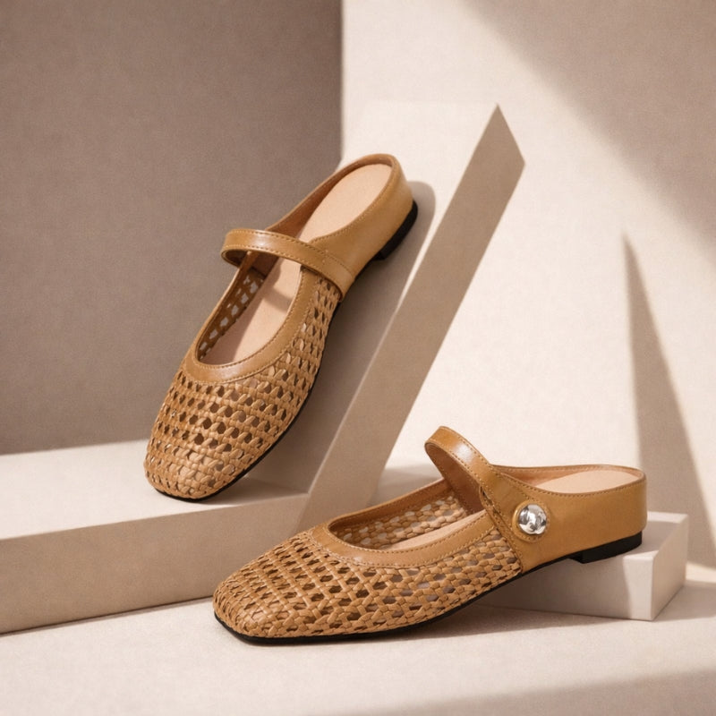 Cecile Woven Mule Flats