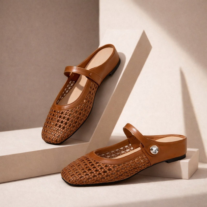 Cecile Woven Mule Flats