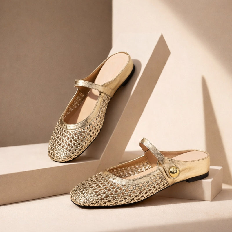 Cecile Woven Mule Flats