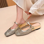 Cecile Woven Mule Flats