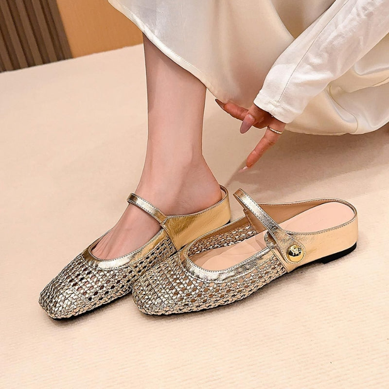 Cecile Woven Mule Flats