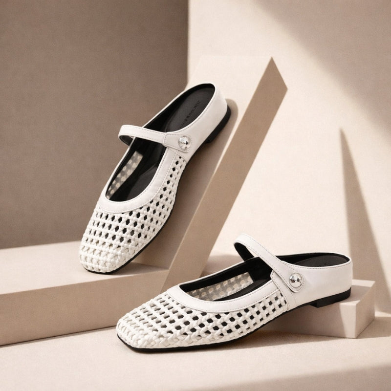 Cecile Woven Mule Flats