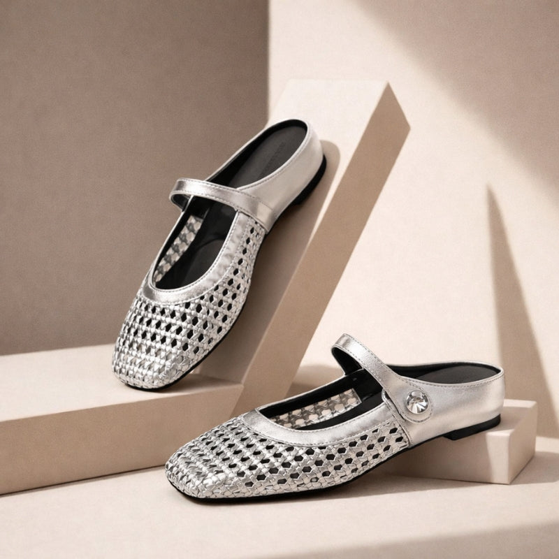 Cecile Woven Mule Flats