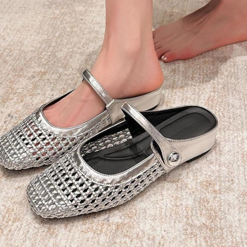 Cecile Woven Mule Flats