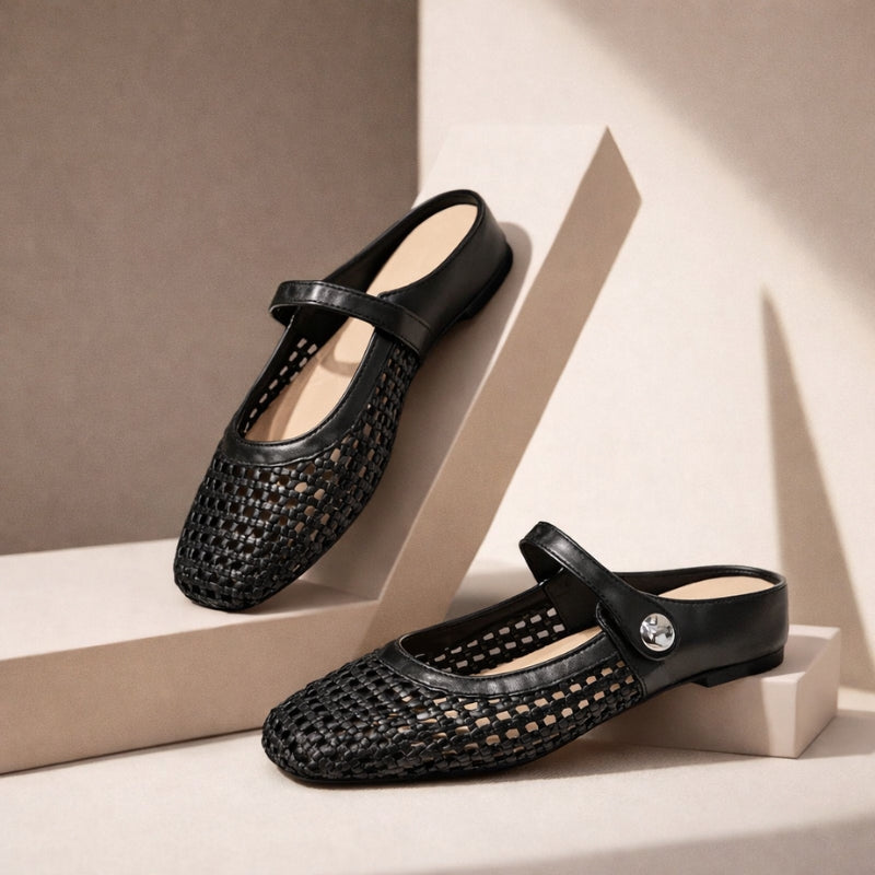 Cecile Woven Mule Flats