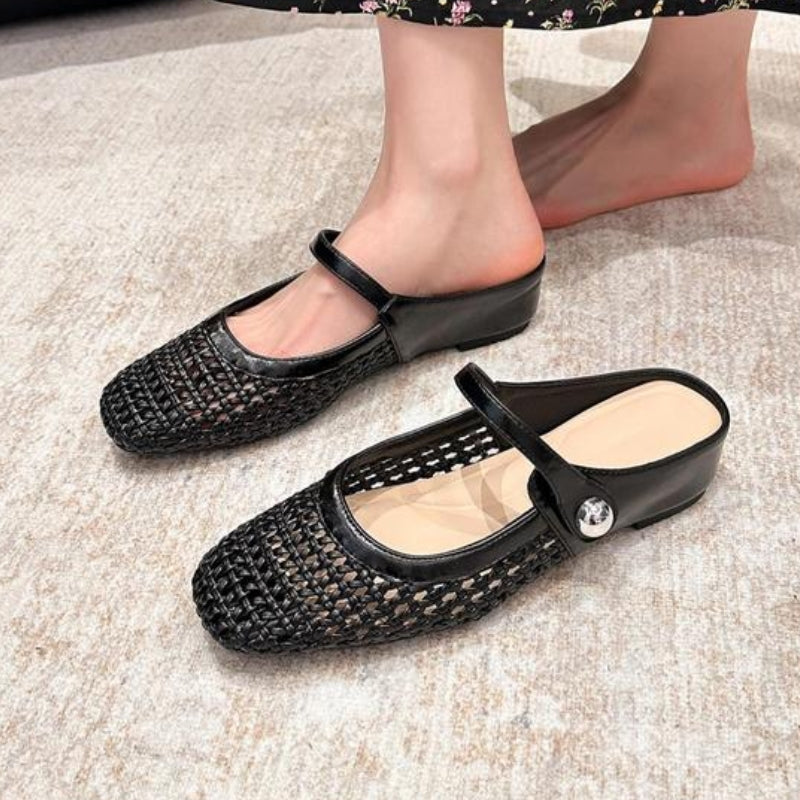 Cecile Woven Mule Flats