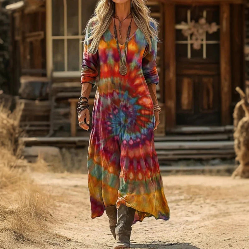 Celeste | Long Sleeve Vintage Maxi Dress