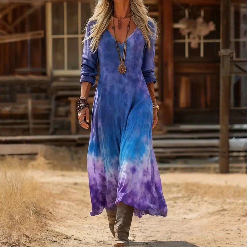 Celeste | Long Sleeve Vintage Maxi Dress