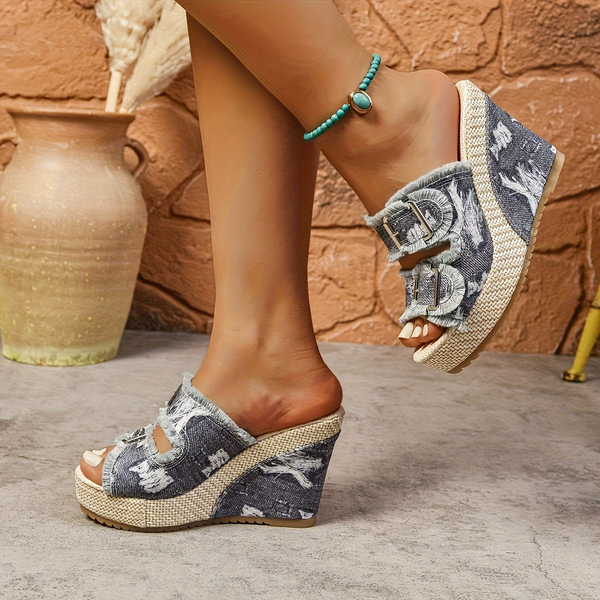 Riviera Denim Wedge
