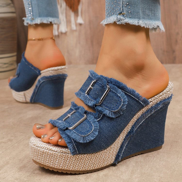 Riviera Denim Wedge